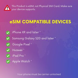 Vietnam eSIM for 6 months GIGA180 - compatible phones