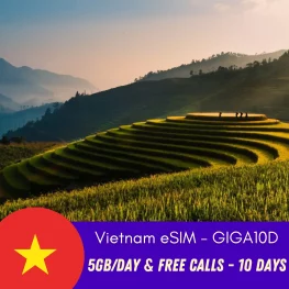 GIGA10D - Vietnam eSIM Daily 5GB – 10 days – Free on-net calls