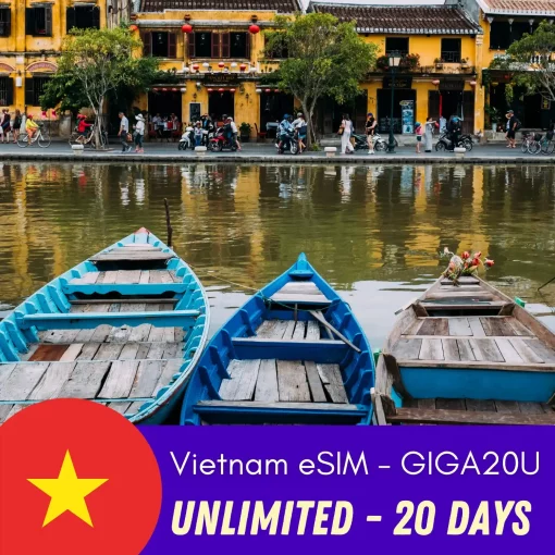 GIGA20U - Vietnam eSIM Unlimited Data Plan - 20 Days