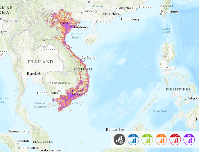 Vinaphone coverage in Vietnam