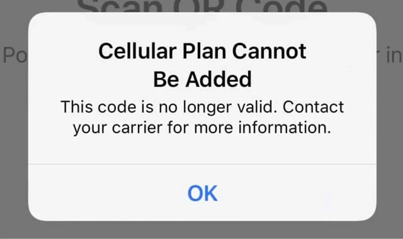 Qr code scanning error with Vietnam esim