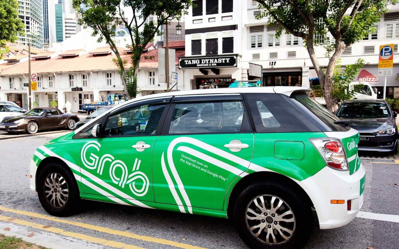 Grab car on Vietnam street