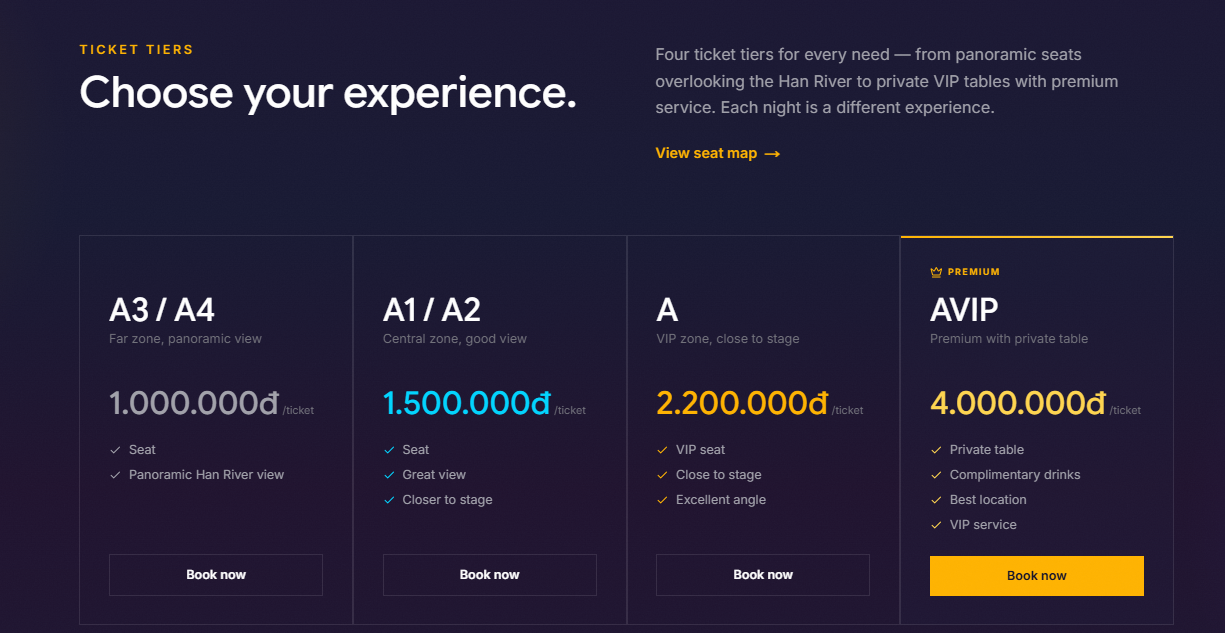 Ticket tier in DIFF Da Nang